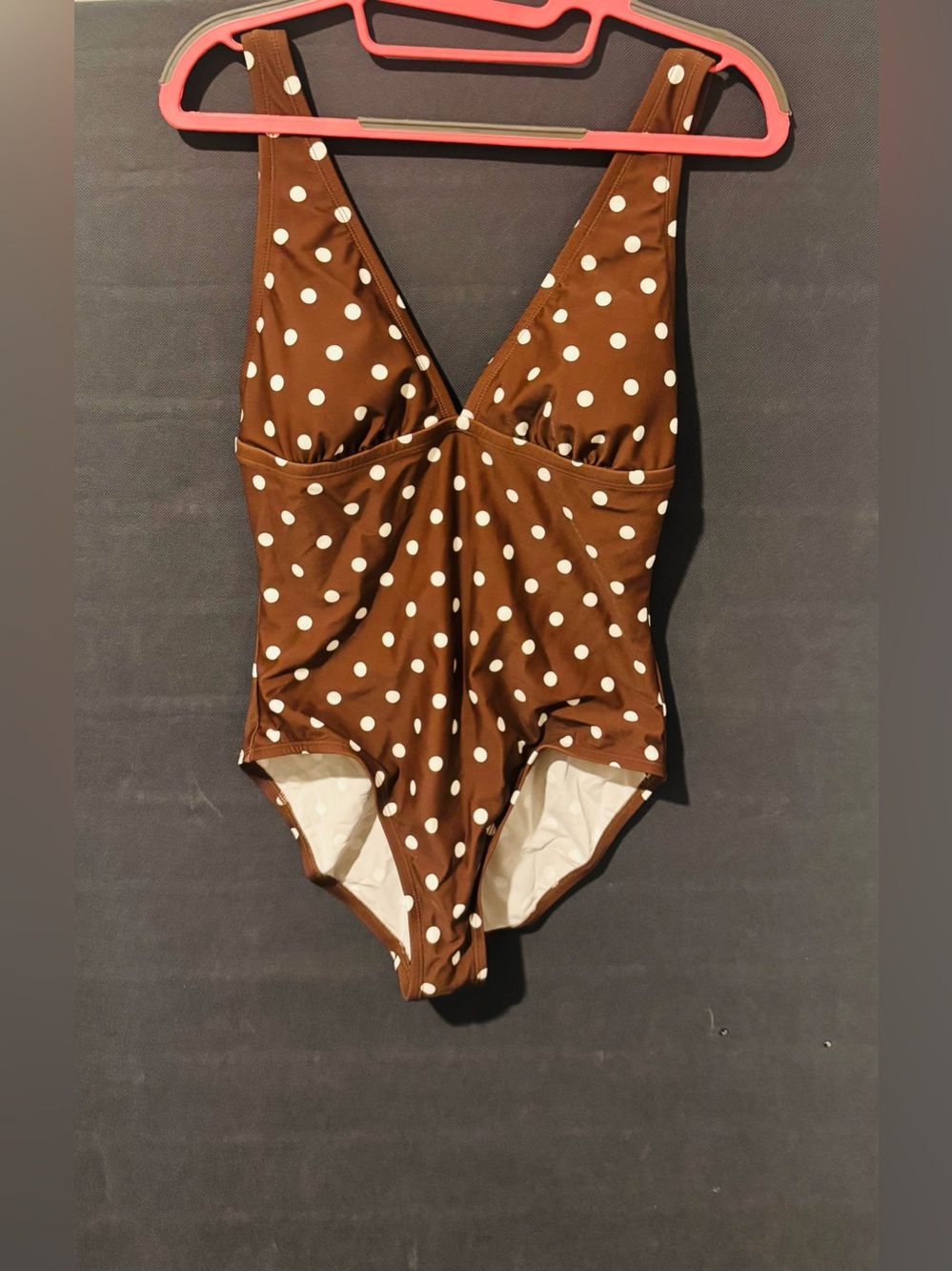 Women's Polka Dot Tummy Control Full Coverage One Piece Swimsuit - Picture 3 of 5